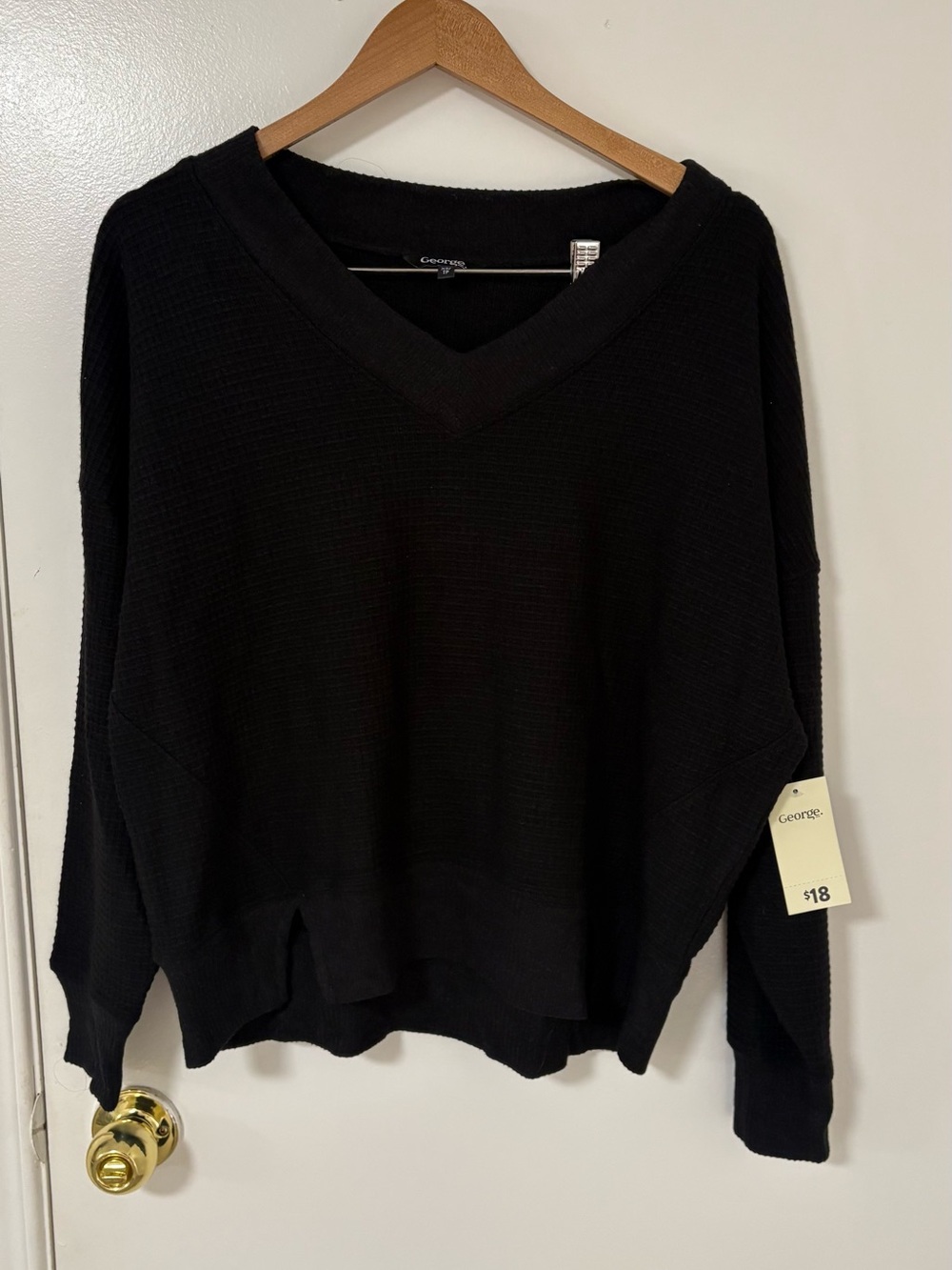 George Black V-Neck Lightweight Knit Sweater
